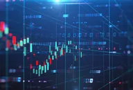 Financial stock market graph illustration, business investment concept and future stock trading.