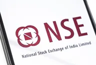 The National Stock Exchange of India logo on a smartphone