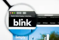 Richmond, Virginia, USA - 9 May 2019: Illustrative Editorial of Blink Charging Co website homepage. Blink Charging Co logo visible on display screen.