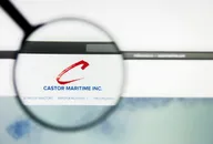 Richmond, Virginia, USA - 26 July 2019: Illustrative Editorial of Castor Maritime Inc website homepage. Castor Maritime Inc logo visible on display screen.