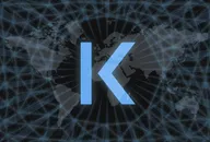 Kava (Kava) Abstract Cryptocurrency. With a dark background and a world map. Graphic concept for your design.