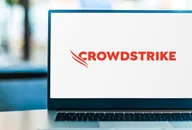 POZNAN, POL - FEB 6, 2021: Laptop computer displaying logo of CrowdStrike Holdings, an American cybersecurity technology company based in Sunnyvale, California