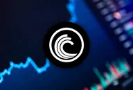 BitTorrent-Logo auf einem Trading-Chart-Hintergrund
