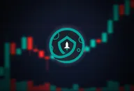 SafeMoon logo in front of candlestick chart