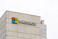 The distinctive Windows logo on signs at Microsoft Canada head office building in Mississauga