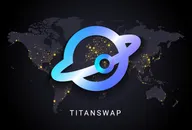 Titanswap crypto currency digital payment system blockchain concept. Cryptocurrency isolated on earth night lights world map background. Vector illustration
