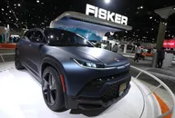 A Fisker's new Ocean electric vehicle is displayed 