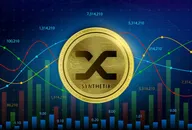 Synthetix token on a dark background