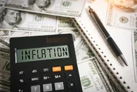 INFLATION word on calculator in idea for FED consider interest rate hike