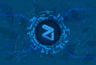 Zilliqa (ZIL) token symbol on polygonal blue background