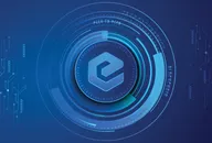 The Ecash logo on a blue background