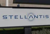 Stellantis company sign outside office building