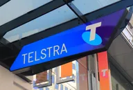 Telstra store sign. Telstra is the largest telecommunications and media company in Australia.