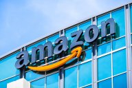 Amazon logo on the facade of one of their corporate office buildings located in Silicon Valley, San Francisco bay area