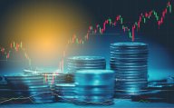 Candle chart is suitable for financial investment concept and forex trading chart with business economics trends or finance background.