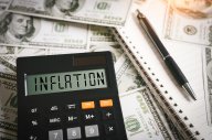 INFLATION word on calculator in idea for FED consider interest rate hike