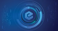 The Ecash logo on a blue background