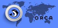 Orca (ORCA) price prediction: Will ORCA uptick again? Orca ORCA decentralized cryptocurrency logo placed in white 3d coin with typography wallpaper.