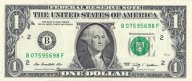 1 Dollar Note Isolated On a White Background