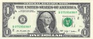 1 Dollar Note Isolated On a White Background