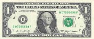 1 Dollar Note Isolated On a White Background