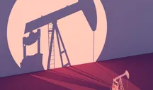 A tiny oil pump casting a large shadow.