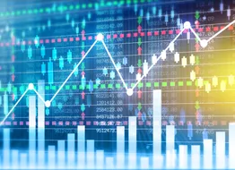 Financial stock market graph.