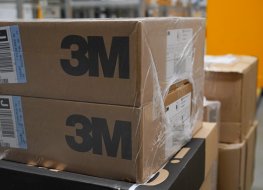 A photo of boxes containing 3M gas, vapor and particulate filters 