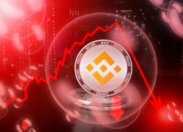 BNB cryptocurrency in a red bubble