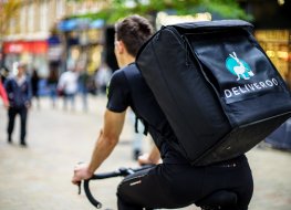 Deliveroo Deliveroo rider on bicycle