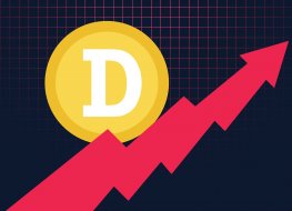 Chart of Dogecoin rising higher