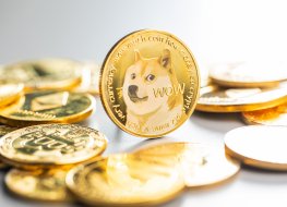 A pile of physical Dogecoins