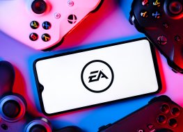 Electronic Arts The Electronic Arts logo shown on a smartphone