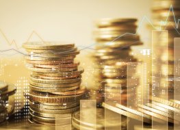 US economy over 2021 A pile of coins symbolic of the economy