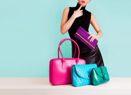 A selection of colourful fashionable bags