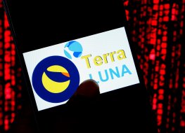 In this photo illustration a Terra Luna Cryptocurrency logo seen displayed on a smartphone