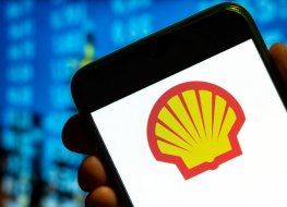 Shell logo is displayed on a smartphone screen​​