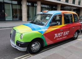 London taxi cab in Just Eat livery London taxi cab in Just Eat livery