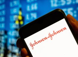 Johnson & Johnson logo on phone. Photo: Getty