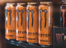 Monster drink cans