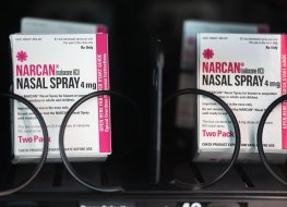 Narcan nasal spray in vending machine. Photo: Getty