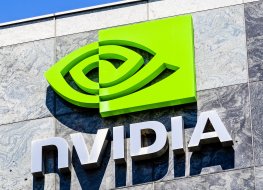 The Nvidia logo on the company's head office