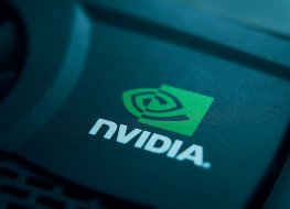 The Nvidia (NVDA) logo on one of its graphics cards