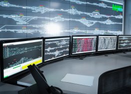 Railway control system Computer monitors with railway tracking system