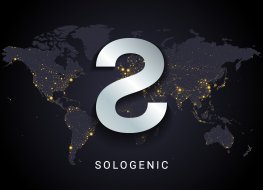 Sologenic's logo in front of a world map