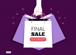 Shopping bags with final sale printed