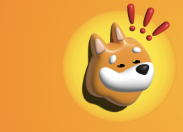 Bonk logo of a cartoon shiba inu dog featured on an orange background