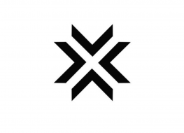 LCS logo, a geometric shape in black on a white background