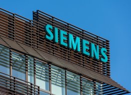 Siemens logo on building