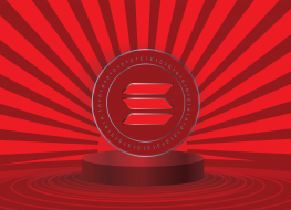 Solana logo in red